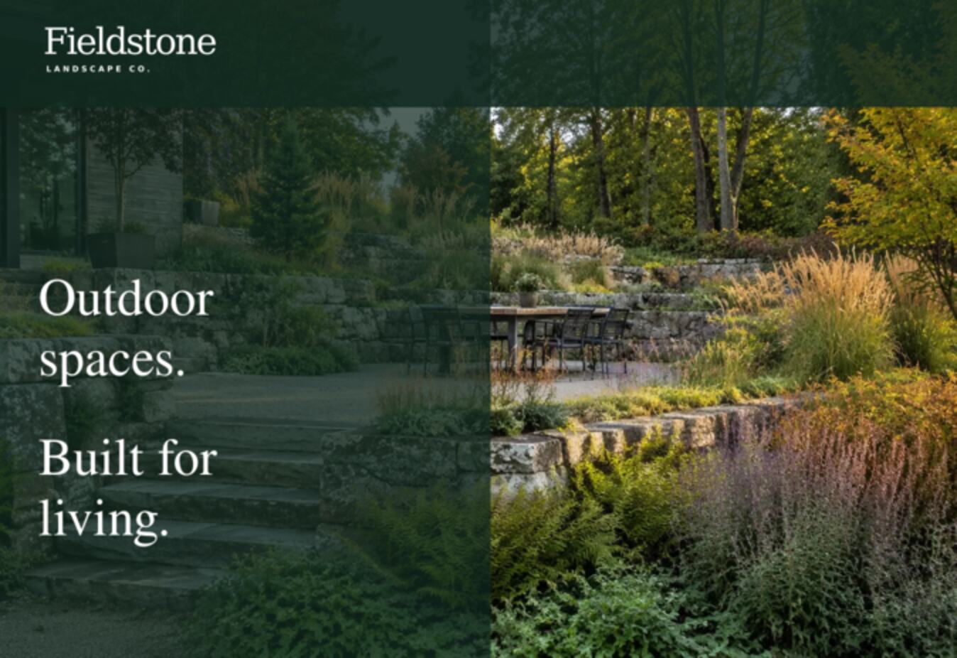 Fieldstone landscape design website homepage