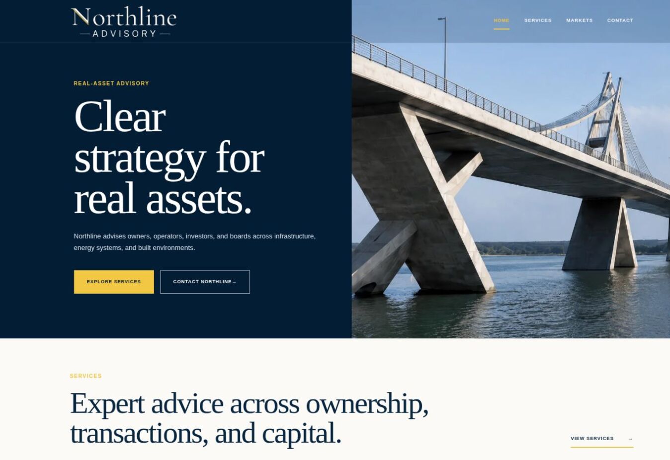 Northline advisory website homepage