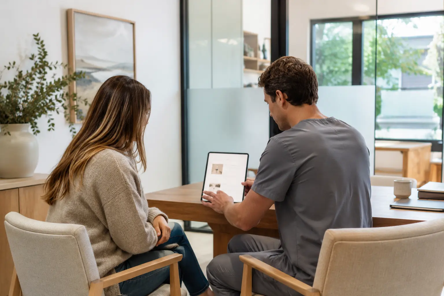 Patient speaking with a Rowan Dental clinician