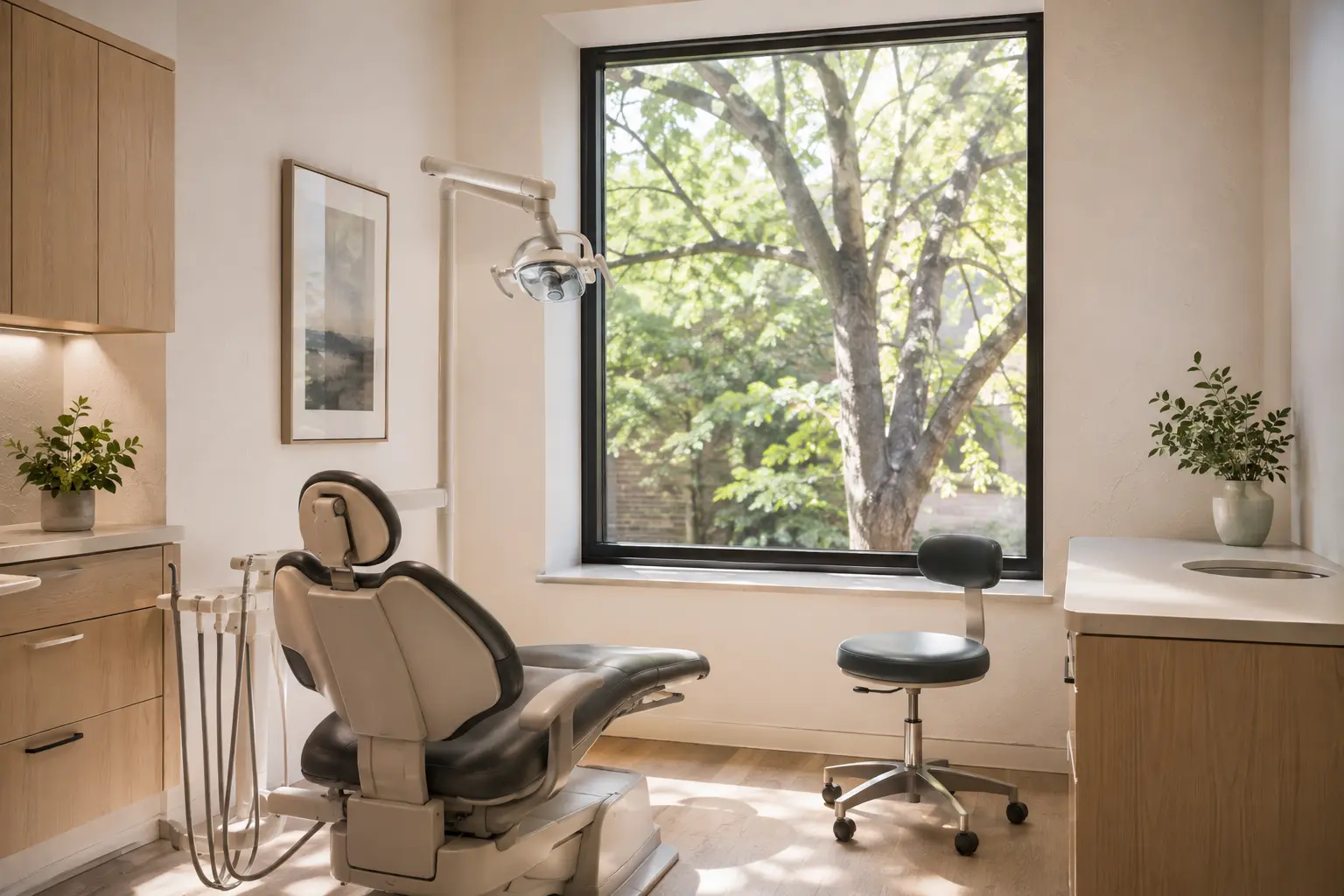 Bright treatment room at Rowan Dental